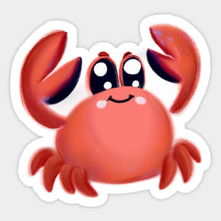 Cute Crab Drawing Sticker